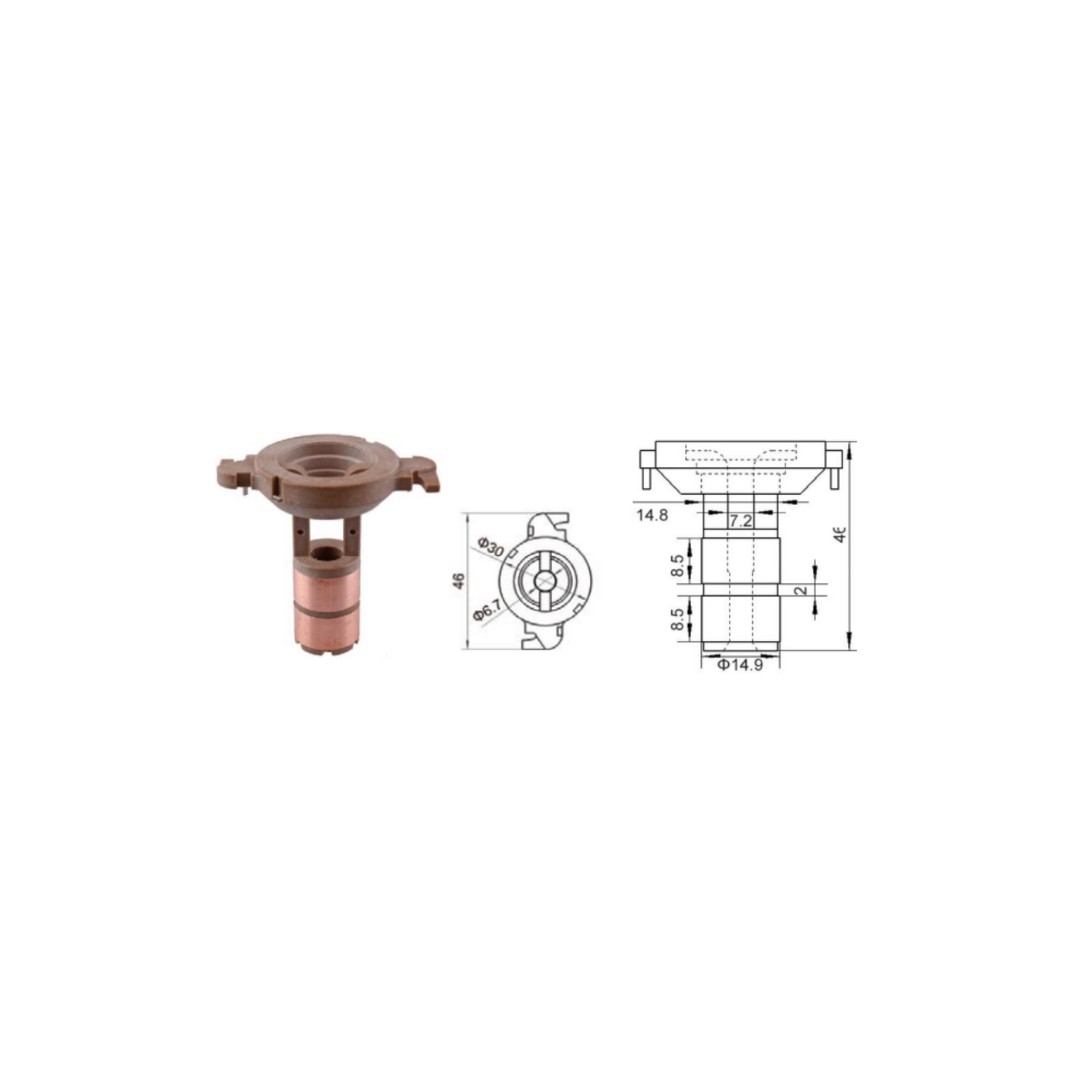 COLECTOR DE ALTERNADOR EJE Ø6.80 (15x46)