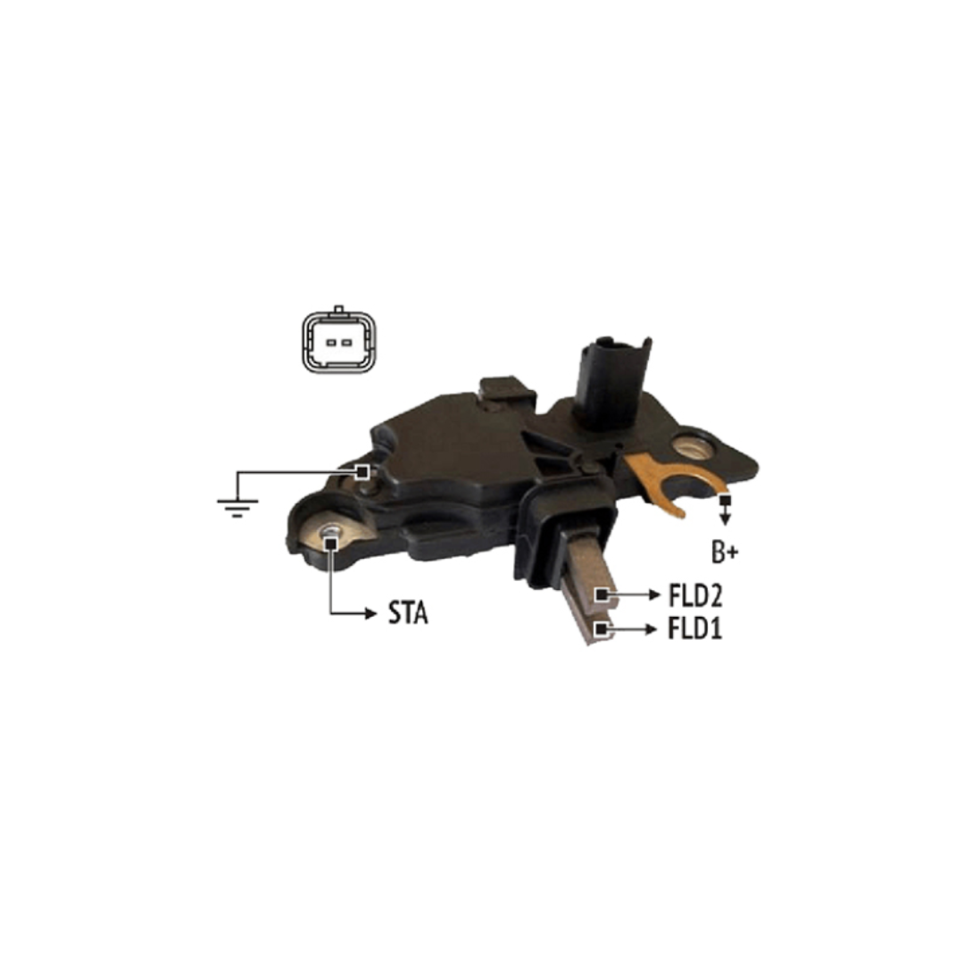 REGULADOR DE VOLTAJE TIPO BOSCH 12V 2P