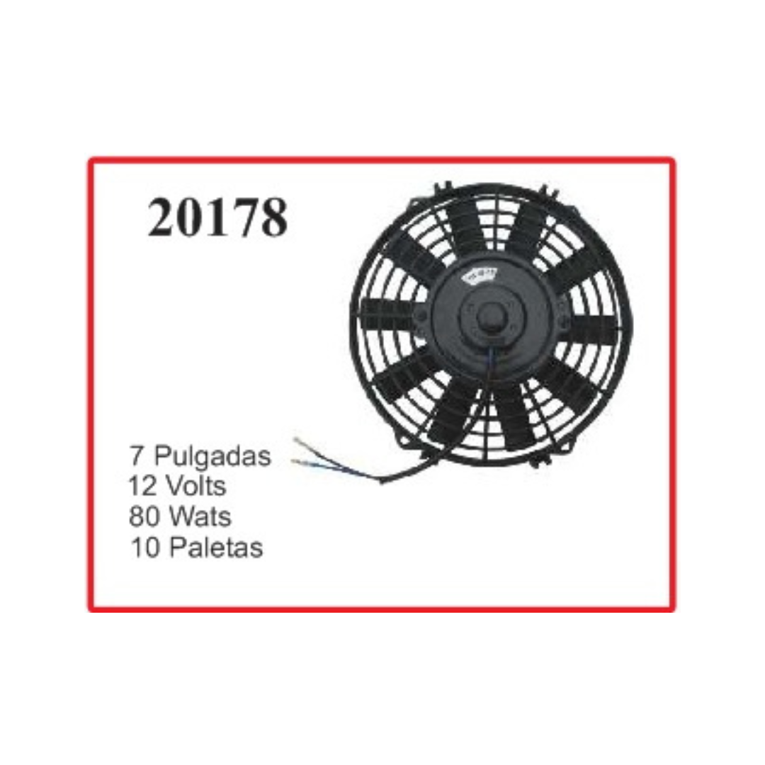ELECTROVENTILADOR 7P 12V 80W 10 PALETAS CHATO