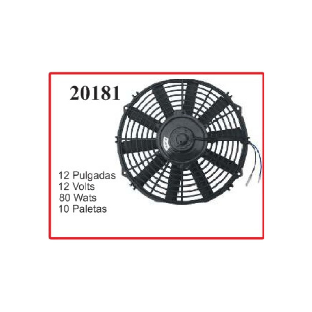 ELECTROVENTILADOR 12P 12V 80W CHATO