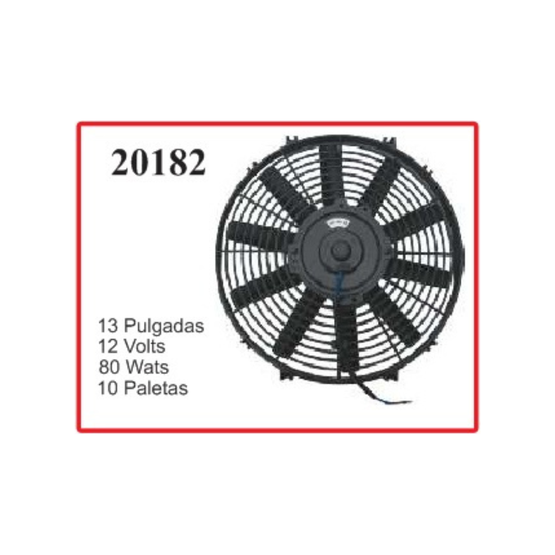 ELECTROVENTILADOR 13P 12V 80W 10 PALETAS CHATO