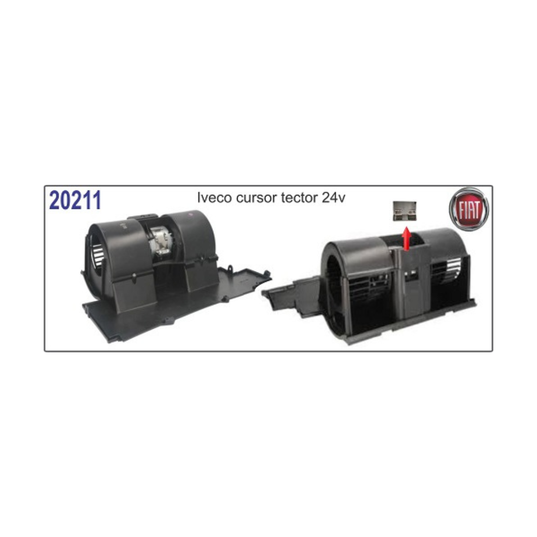 MOTOR SOPLADOR CALEFACCION FIAT CAMION IVECO CURSOR TECTOR 24V COMPLETO