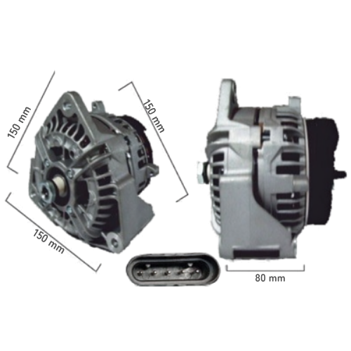 ALTERNADOR BOSCH 24V 80A 8PK VW 17-280 17-250 5 PINES INTELIGENTE